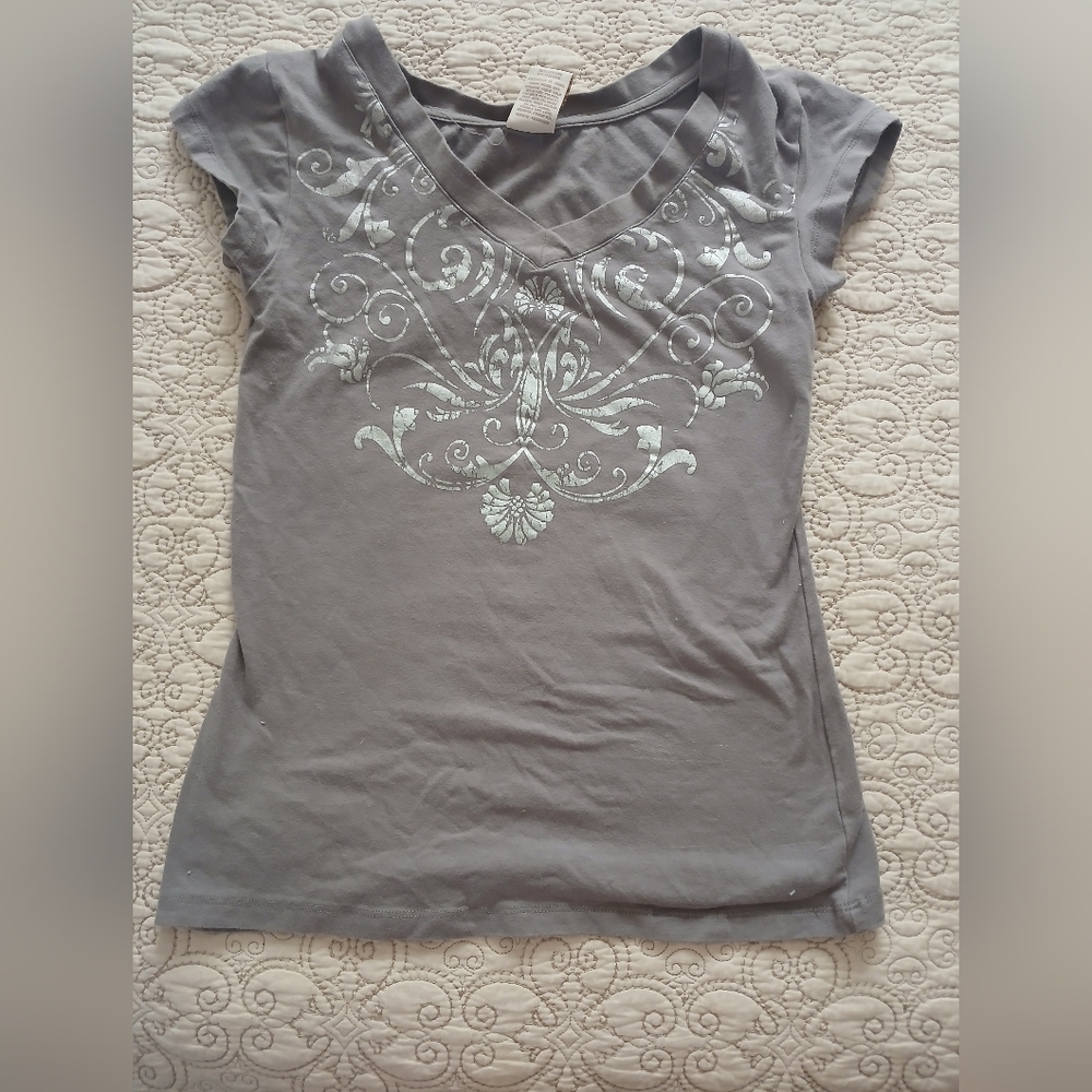 Balance Collection Gray Swirly Top Size 5